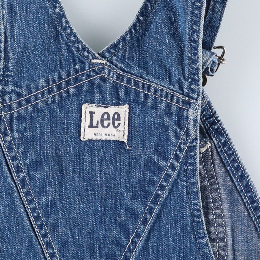Vintage 1980'S Lee denim overalls, made in the USA, women's size L (w29). unclear blue type Vintage Second Hand