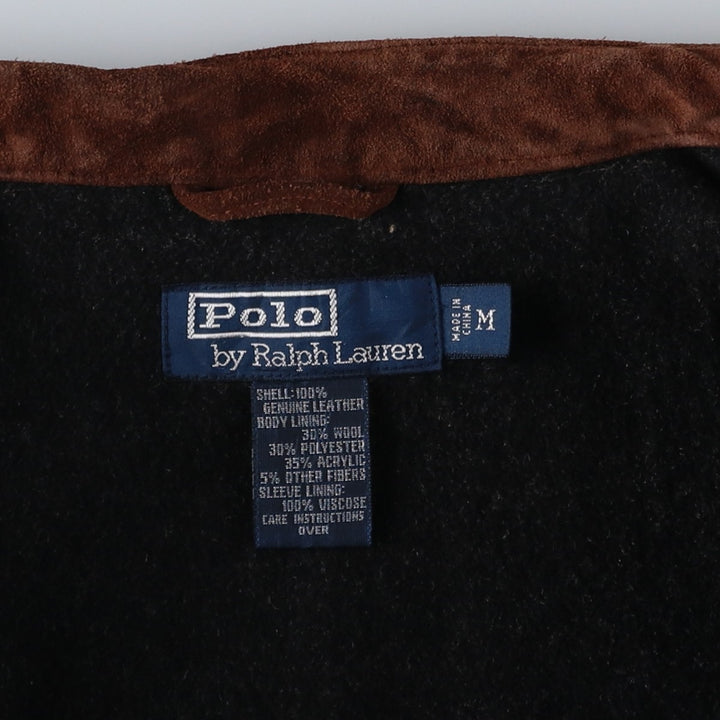 Ralph Lauren POLO by Ralph Lauren suede leather jacket, men's size M Genuine Leather Suede Leather brown type Vintage Second Hand