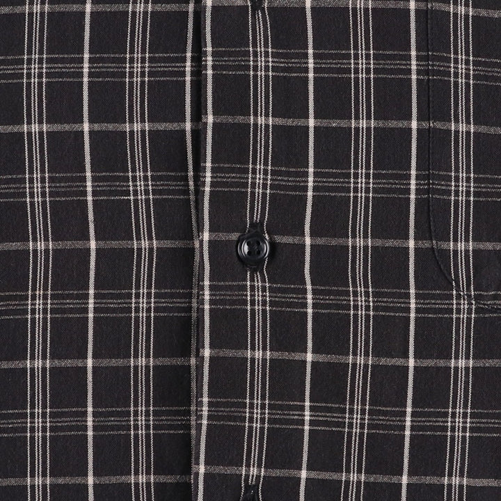 Ralph Lauren POLO by Ralph Lauren CLAYTON Check Pattern Short-Sleeve Open Collar Cotton Shirt (Men's Size M) cotton black type Vintage Second Hand