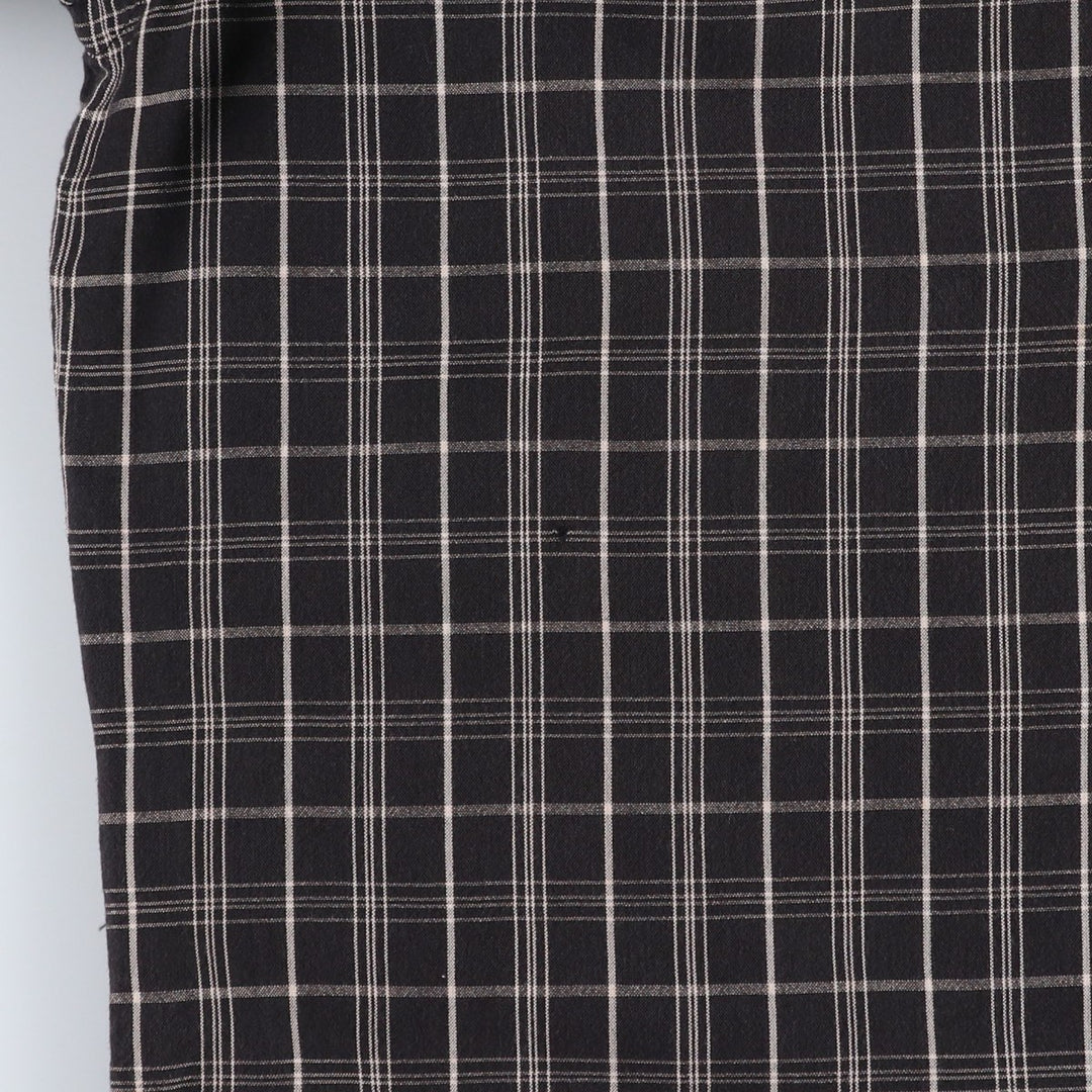 Ralph Lauren POLO by Ralph Lauren CLAYTON Check Pattern Short-Sleeve Open Collar Cotton Shirt (Men's Size M) cotton black type Vintage Second Hand