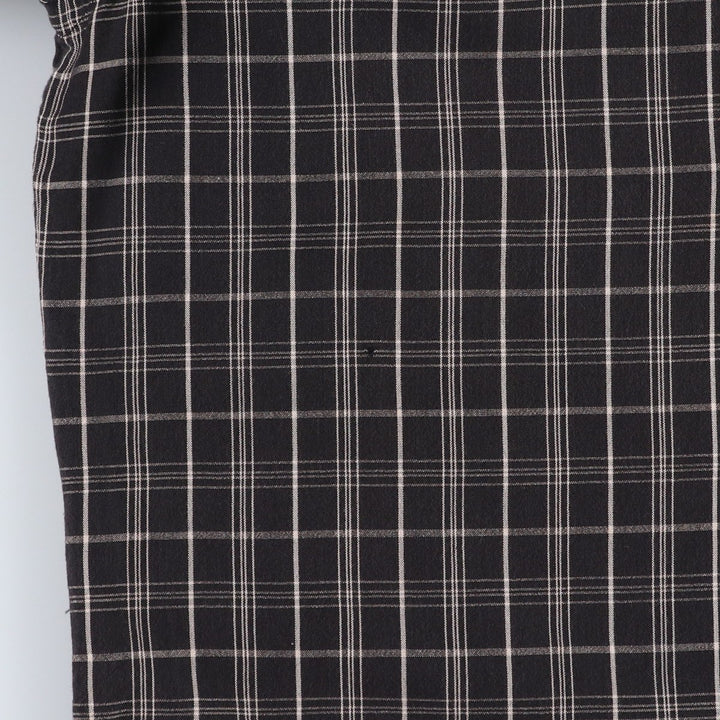 Ralph Lauren POLO by Ralph Lauren CLAYTON Check Pattern Short-Sleeve Open Collar Cotton Shirt (Men's Size M) cotton black type Vintage Second Hand