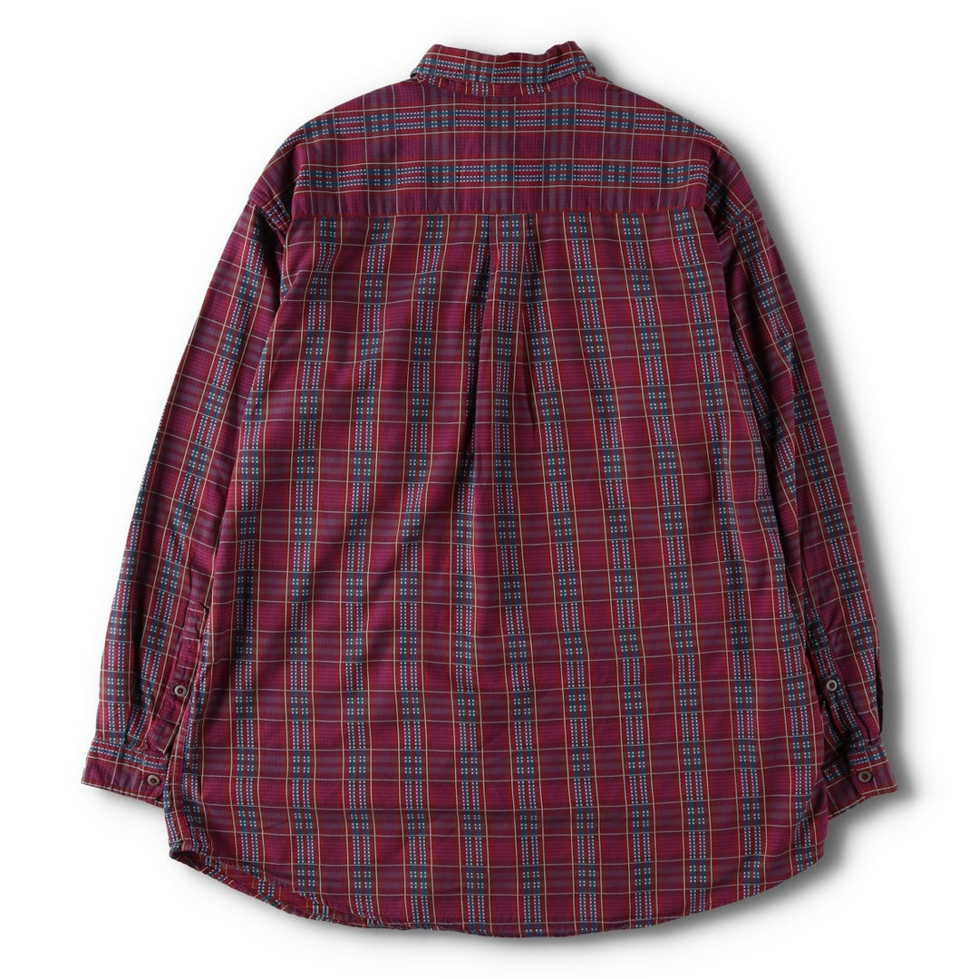 90'S Patagonia Pima Cotton Long-Sleeve Check Shirt (Men's XL equivalent) - Snow Tag (No Tag) cotton purple type Vintage Second Hand