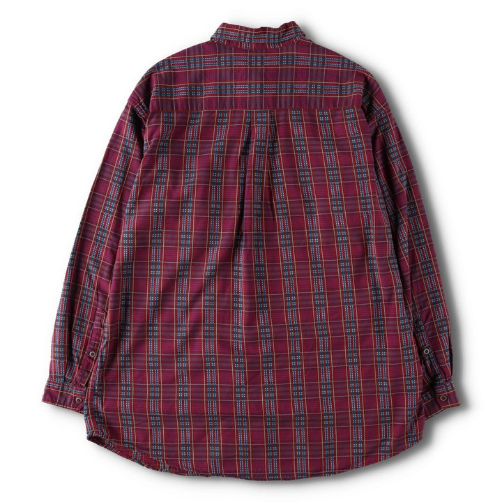 90'S Patagonia Pima Cotton Long-Sleeve Check Shirt (Men's XL equivalent) - Snow Tag (No Tag) cotton purple type Vintage Second Hand
