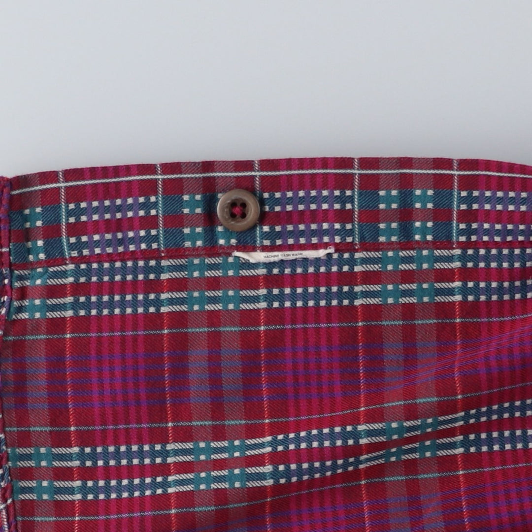 90'S Patagonia Pima Cotton Long-Sleeve Check Shirt (Men's XL equivalent) - Snow Tag (No Tag) cotton purple type Vintage Second Hand