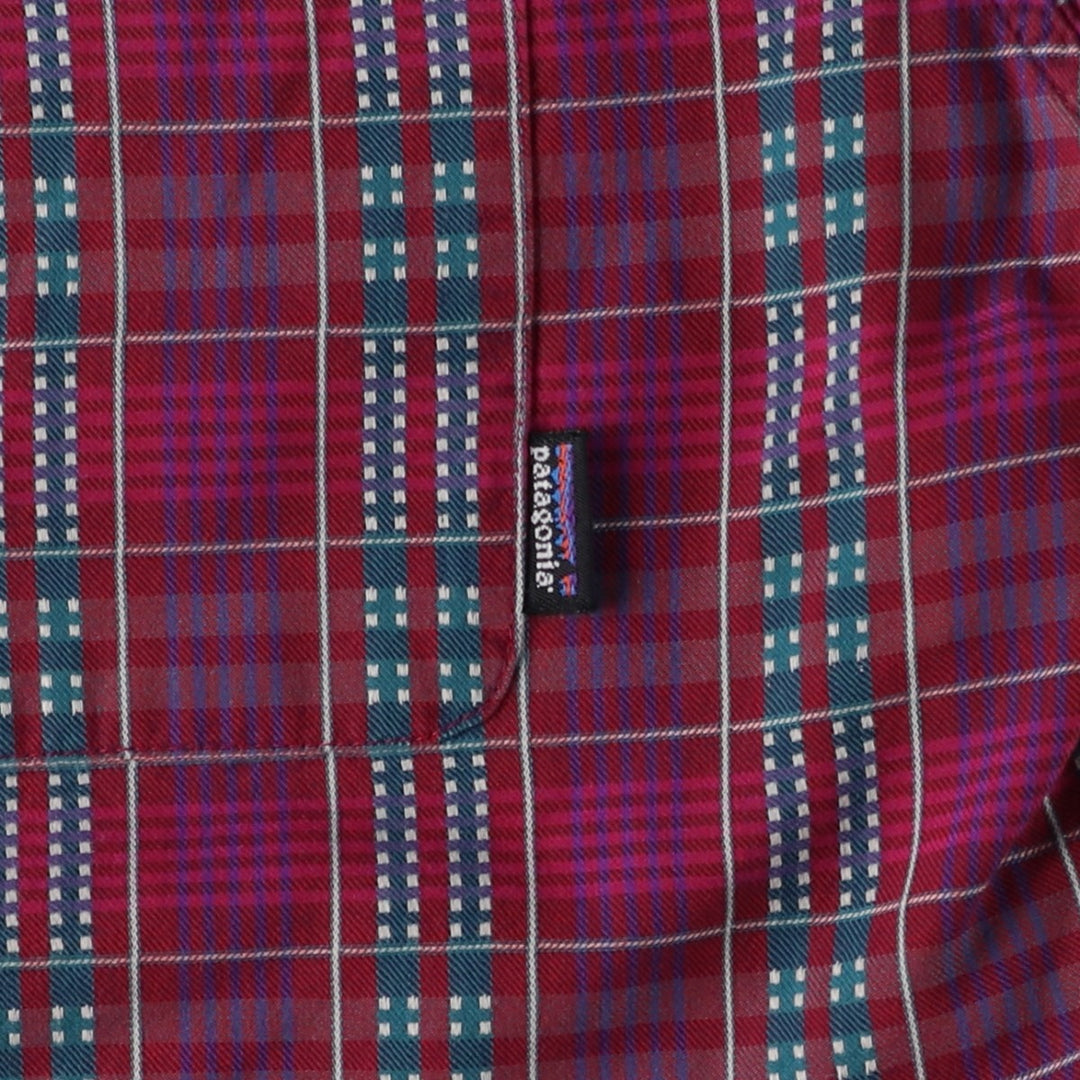 90'S Patagonia Pima Cotton Long-Sleeve Check Shirt (Men's XL equivalent) - Snow Tag (No Tag) cotton purple type Vintage Second Hand