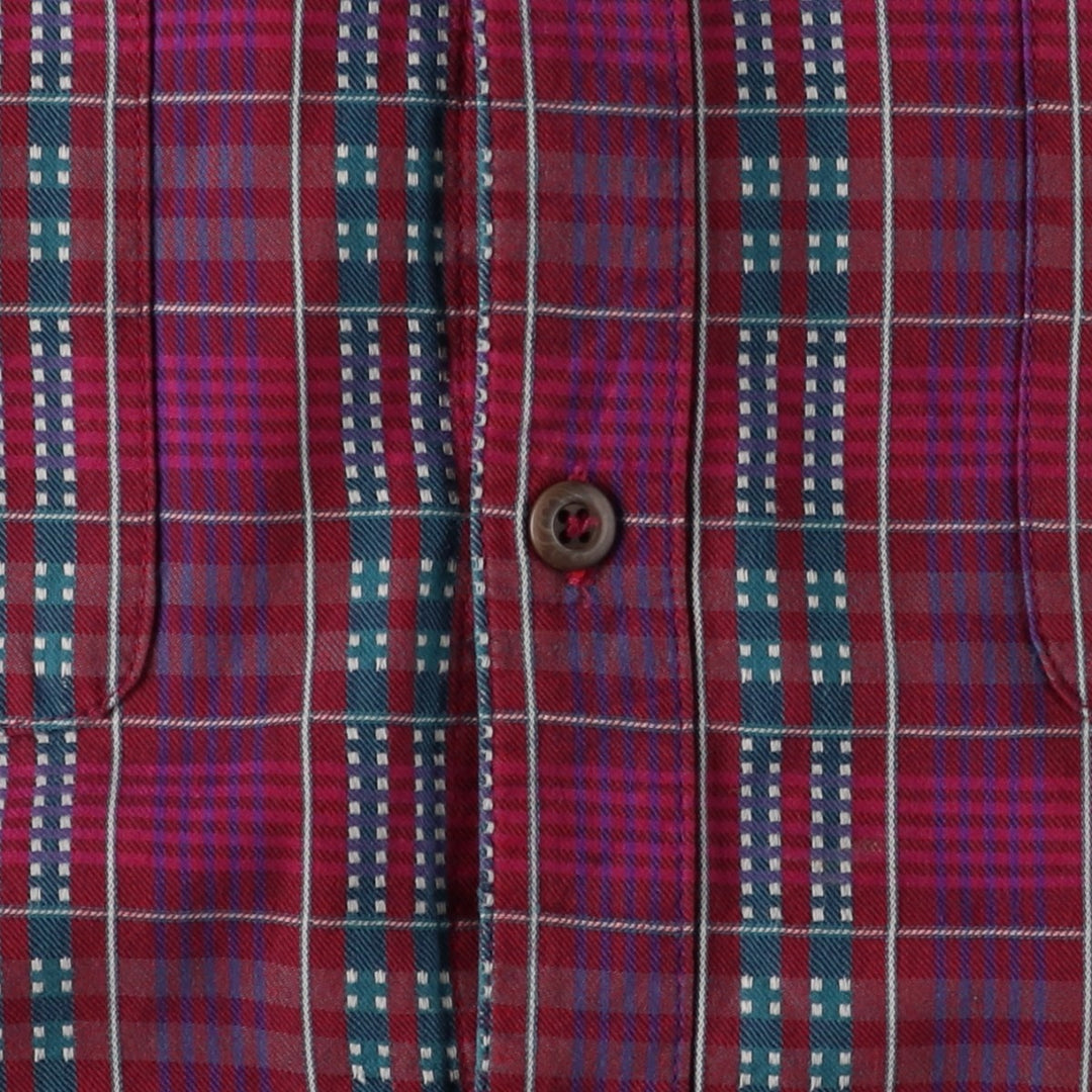 90'S Patagonia Pima Cotton Long-Sleeve Check Shirt (Men's XL equivalent) - Snow Tag (No Tag) cotton purple type Vintage Second Hand