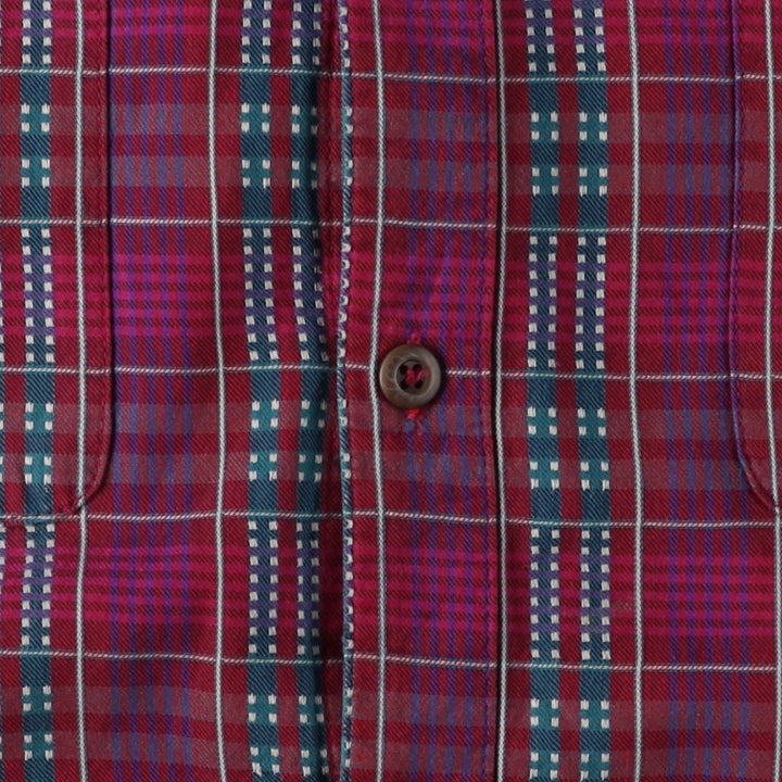 90'S Patagonia Pima Cotton Long-Sleeve Check Shirt (Men's XL equivalent) - Snow Tag (No Tag) cotton purple type Vintage Second Hand