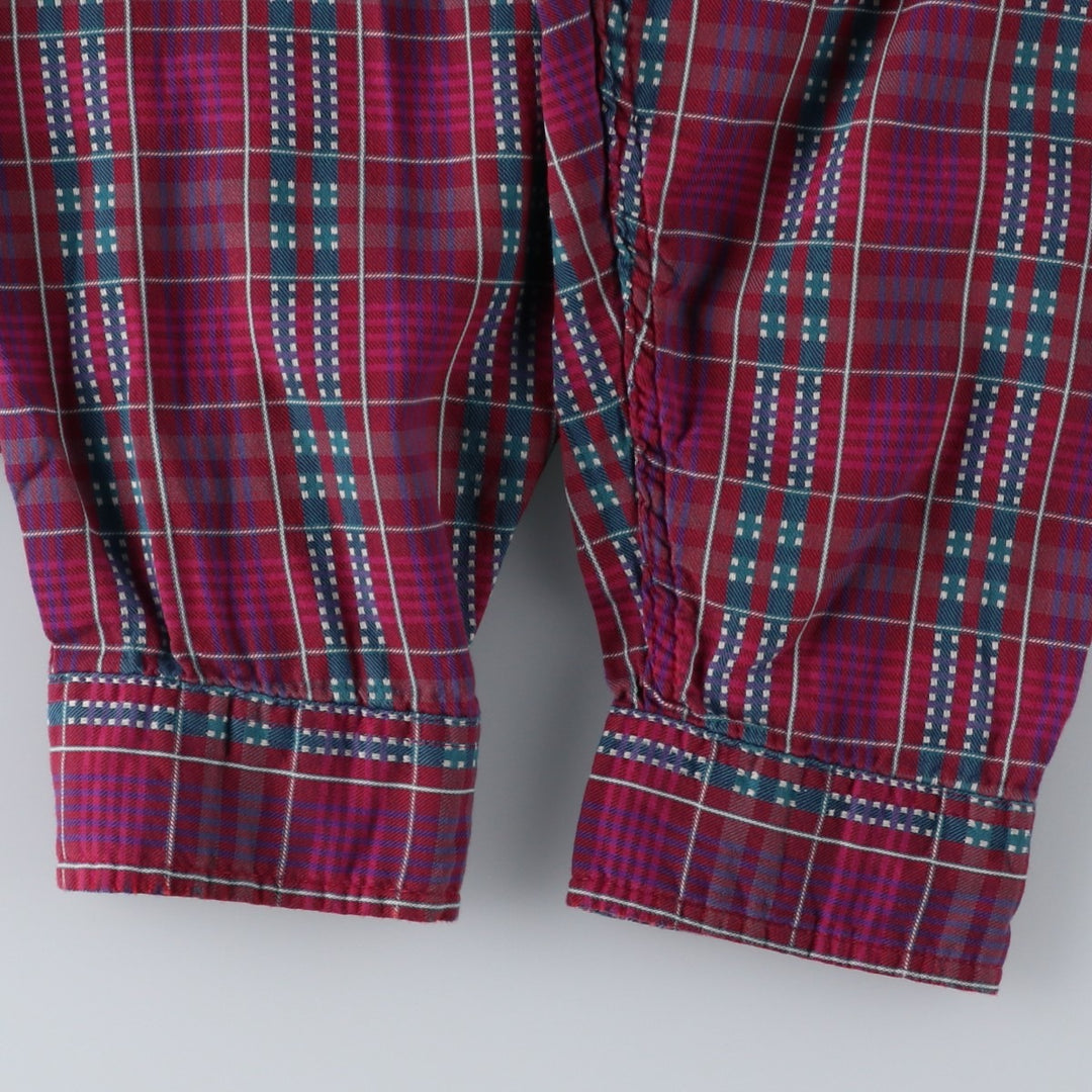 90'S Patagonia Pima Cotton Long-Sleeve Check Shirt (Men's XL equivalent) - Snow Tag (No Tag) cotton purple type Vintage Second Hand