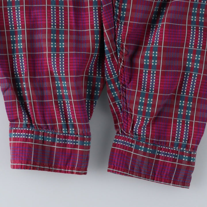 90'S Patagonia Pima Cotton Long-Sleeve Check Shirt (Men's XL equivalent) - Snow Tag (No Tag) cotton purple type Vintage Second Hand