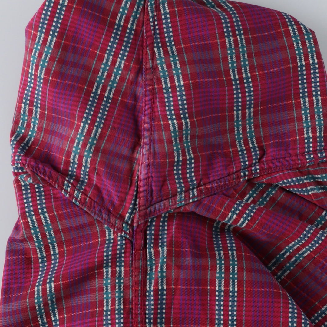 90'S Patagonia Pima Cotton Long-Sleeve Check Shirt (Men's XL equivalent) - Snow Tag (No Tag) cotton purple type Vintage Second Hand