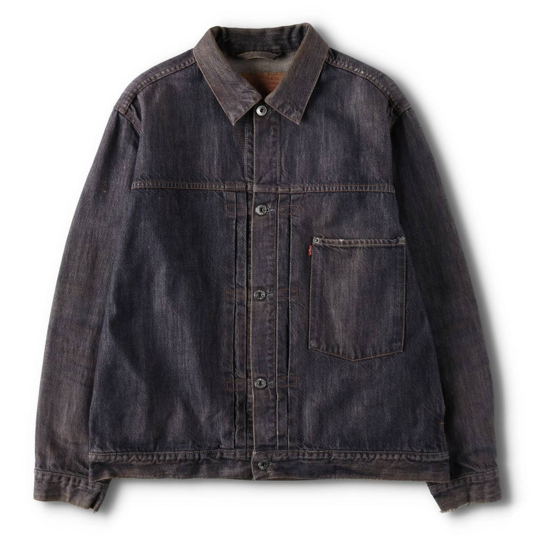 2000'S Levi's 70501-0404 Euro Model 1st Type Denim Jacket (Men's Size L) cotton navy blue type Vintage Second Hand