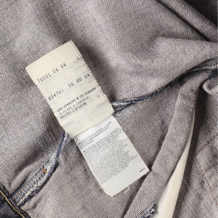 2000'S Levi's 70501-0404 Euro Model 1st Type Denim Jacket (Men's Size L) cotton navy blue type Vintage Second Hand