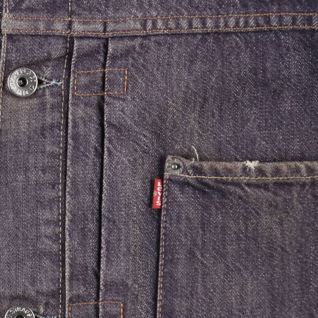 2000'S Levi's 70501-0404 Euro Model 1st Type Denim Jacket (Men's Size L) cotton navy blue type Vintage Second Hand