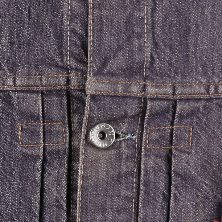 2000'S Levi's 70501-0404 Euro Model 1st Type Denim Jacket (Men's Size L) cotton navy blue type Vintage Second Hand