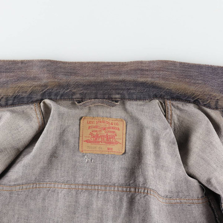 2000'S Levi's 70501-0404 Euro Model 1st Type Denim Jacket (Men's Size L) cotton navy blue type Vintage Second Hand