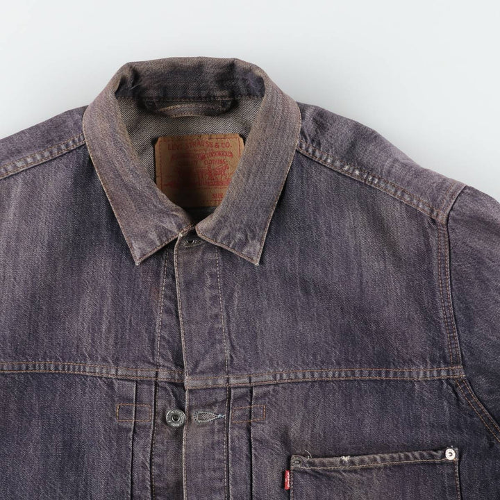 2000'S Levi's 70501-0404 Euro Model 1st Type Denim Jacket (Men's Size L) cotton navy blue type Vintage Second Hand