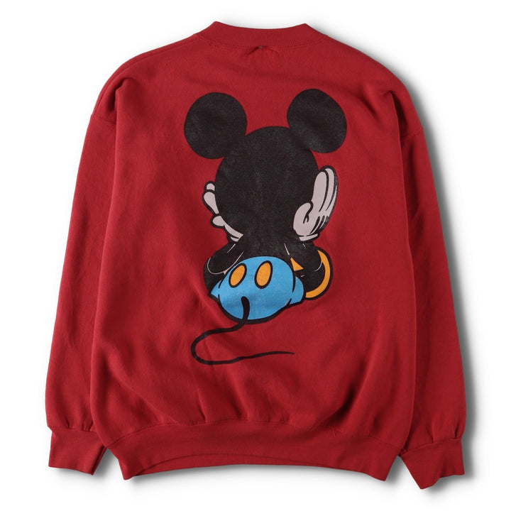 90s-00'S Mickey Mouse Sitting Mickey Character Sweatshirt, Men's Size L (Equivalent), Vintage unclear red type Vintage Second Hand