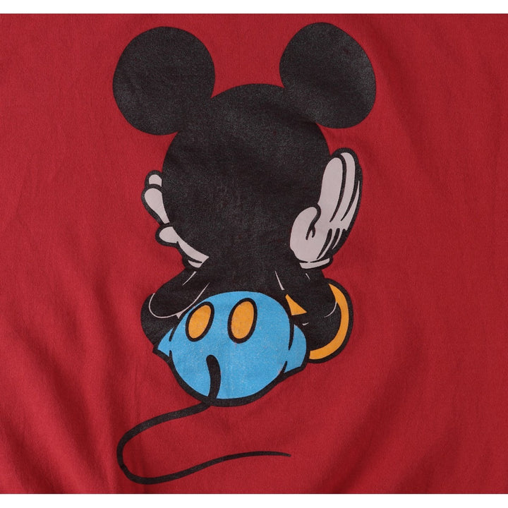 90s-00'S Mickey Mouse Sitting Mickey Character Sweatshirt, Men's Size L (Equivalent), Vintage unclear red type Vintage Second Hand