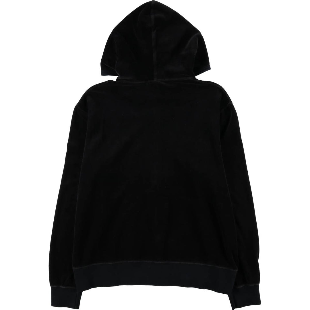 Ralph Lauren POLO by Ralph Lauren Velour Sweat Full-Zip Hoodie, Men's Size L (approx.) cotton black type Vintage Second Hand