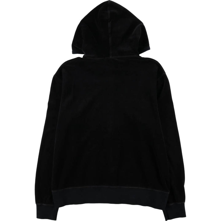 Ralph Lauren POLO by Ralph Lauren Velour Sweat Full-Zip Hoodie, Men's Size L (approx.) cotton black type Vintage Second Hand