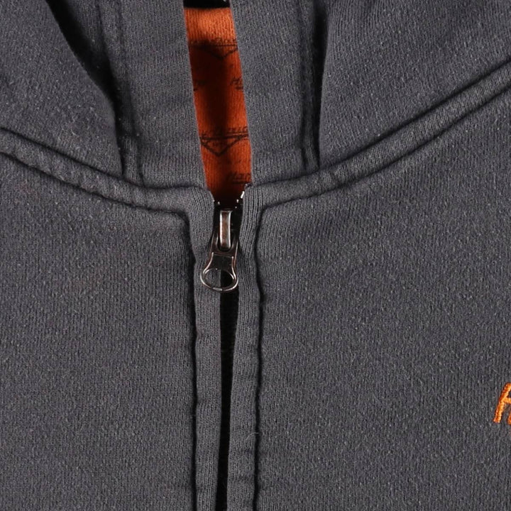 Harley-Davidson Cafe Eagle Pattern Fire Pattern Full-Zip Sweatshirt Hoodie (Men's Size L) cotton gray type Vintage Second Hand