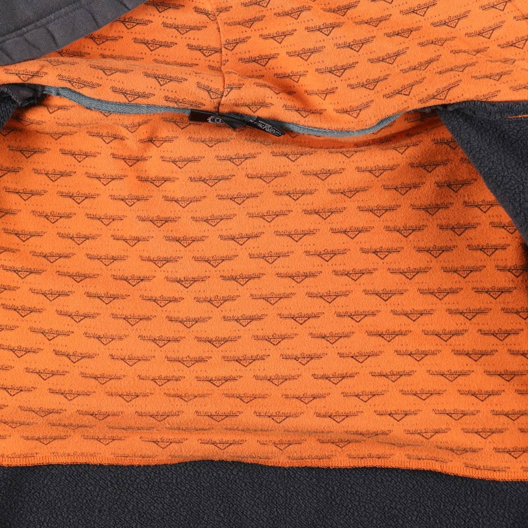 Harley-Davidson Cafe Eagle Pattern Fire Pattern Full-Zip Sweatshirt Hoodie (Men's Size L) cotton gray type Vintage Second Hand
