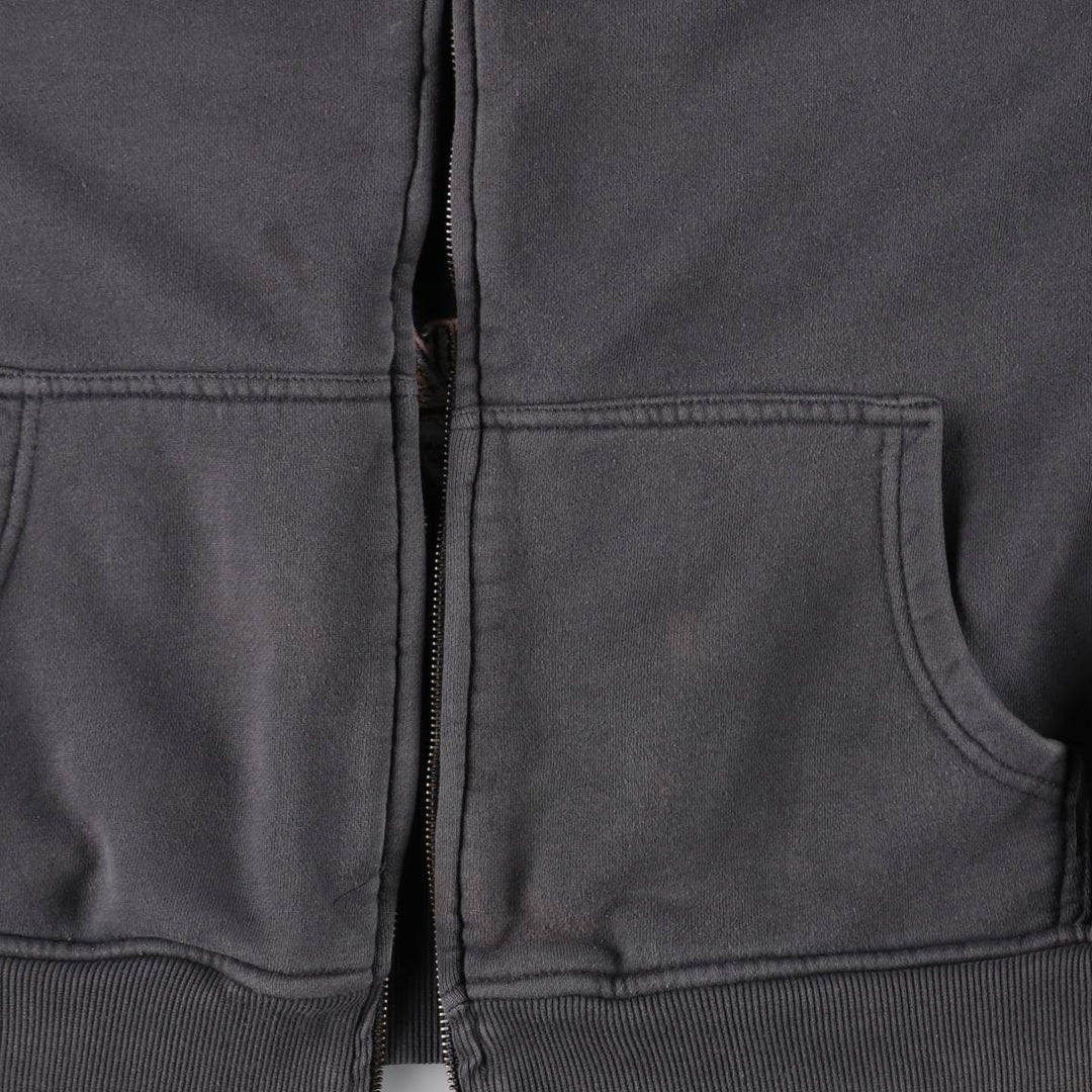 Harley-Davidson Cafe Eagle Pattern Fire Pattern Full-Zip Sweatshirt Hoodie (Men's Size L) cotton gray type Vintage Second Hand