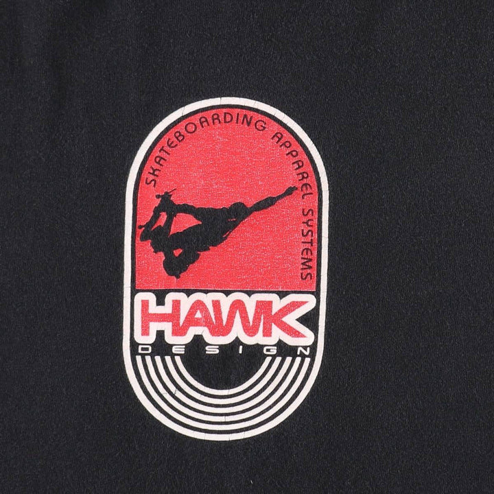 90s-00'S Tony Hawk print T-shirt, made in USA, men's size M equivalent, vintage. cotton black type Vintage Second Hand