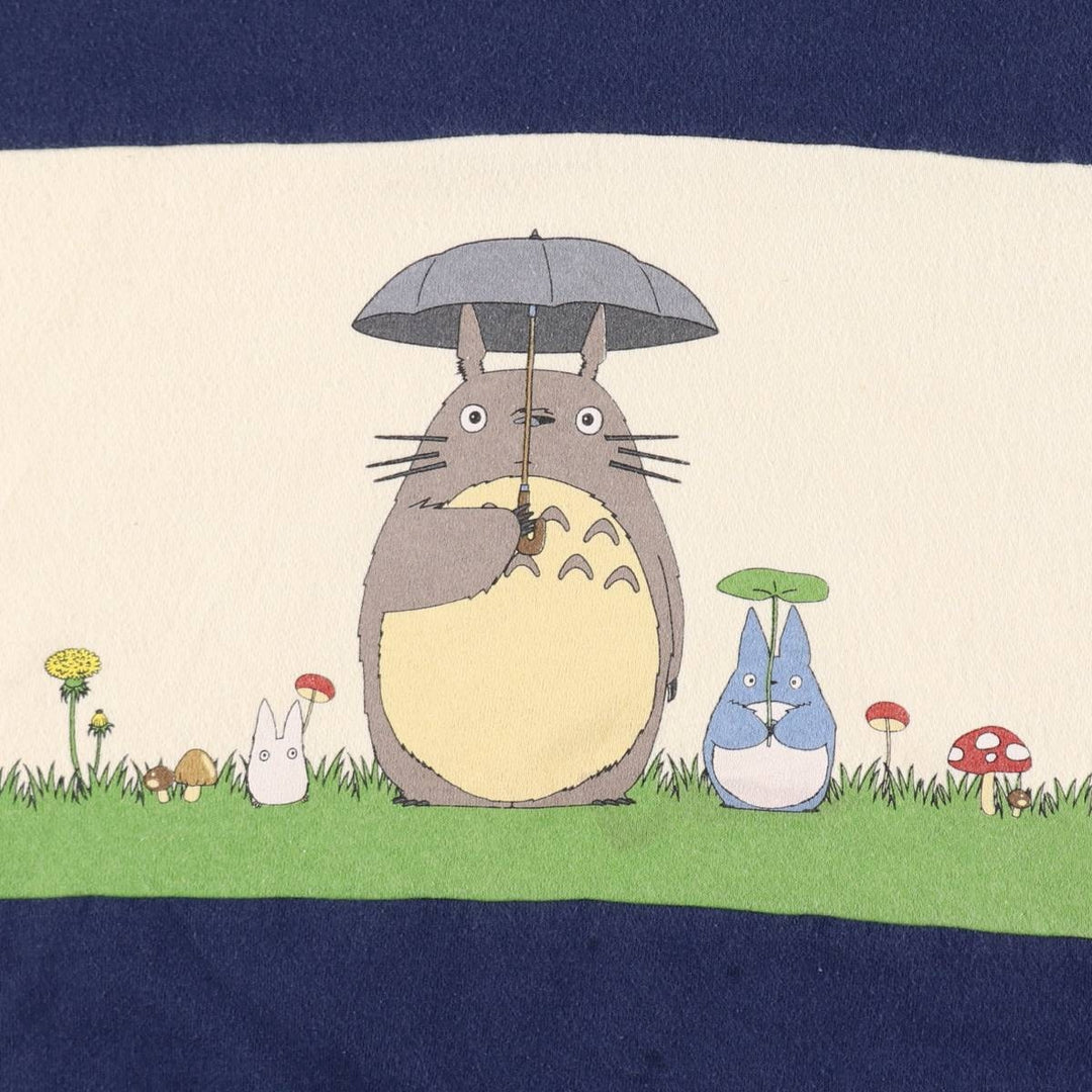 MY NEIGHBOR TOTORO Character Sweatshirt (Men's Size M) cotton navy blue type Vintage Second Hand