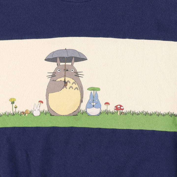 MY NEIGHBOR TOTORO Character Sweatshirt (Men's Size M) cotton navy blue type Vintage Second Hand