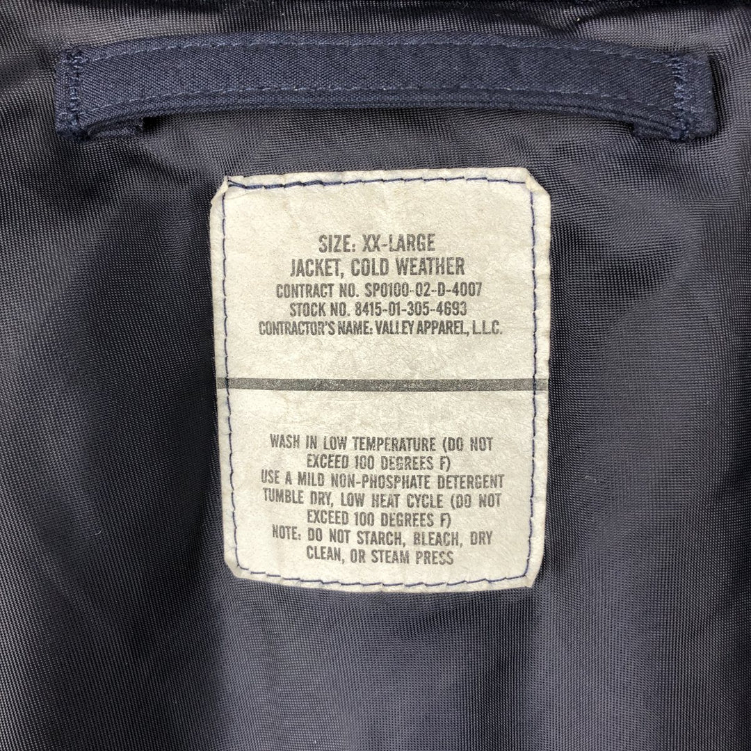 2000'S Padded Security Police Jacket, Military Jacket, Made in USA, XX-LARGE, Men's XXL unclear navy blue type Vintage Second Hand