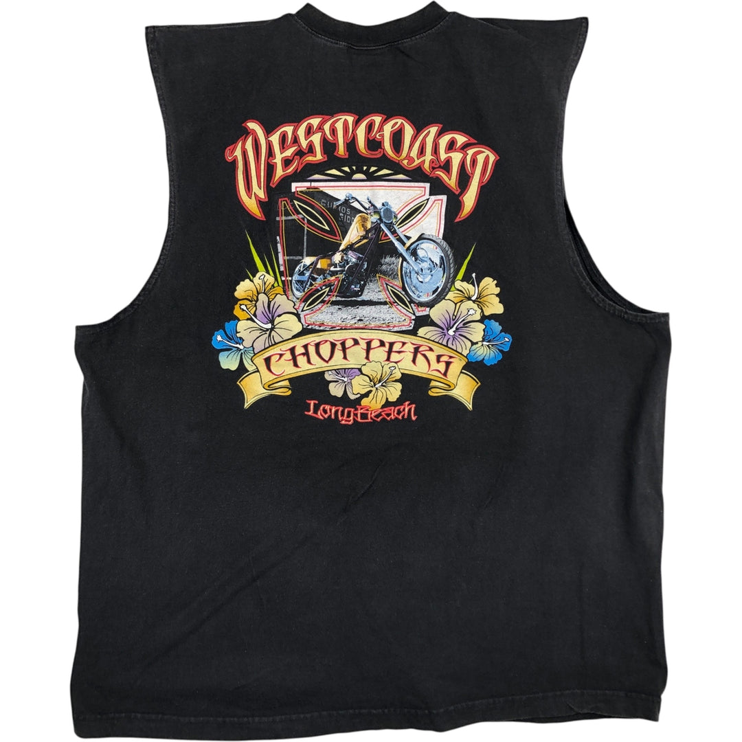 WEST COAST CHOPPERS CFL Canadian Football League Sleeveless Motorcycle T-Shirt, Men's XXL cotton black type Vintage Second Hand