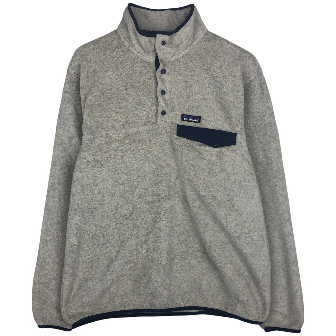 Patagonia Lightweight Synchilla Snap Tee (25551FA21) - Half-Snap Fleece Pullover, Men's XL polyester gray type Vintage Second Hand