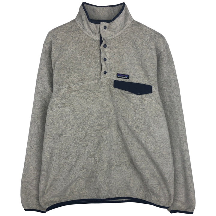 Patagonia Lightweight Synchilla Snap Tee (25551FA21) - Half-Snap Fleece Pullover, Men's XL polyester gray type Vintage Second Hand