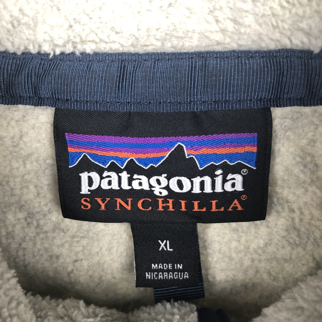Patagonia Lightweight Synchilla Snap Tee (25551FA21) - Half-Snap Fleece Pullover, Men's XL polyester gray type Vintage Second Hand