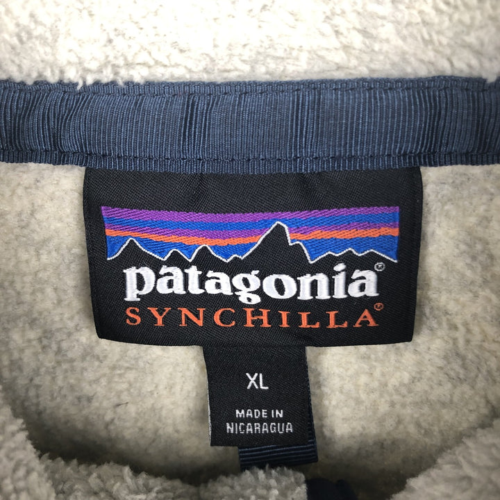 Patagonia Lightweight Synchilla Snap Tee (25551FA21) - Half-Snap Fleece Pullover, Men's XL polyester gray type Vintage Second Hand