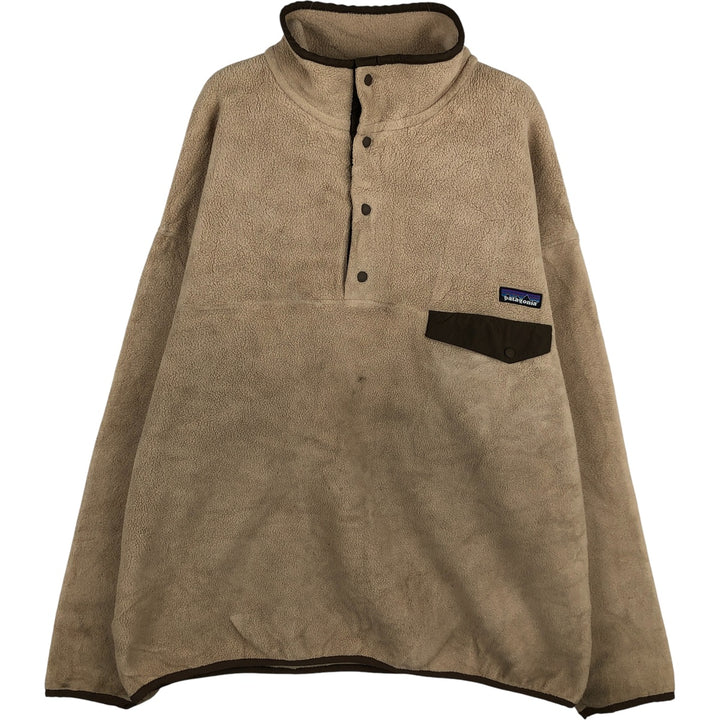 2000'S Patagonia Synchilla Snap-T 25450F0 Half-Snap Fleece Pullover, Men's XL polyester Beige type Vintage Second Hand