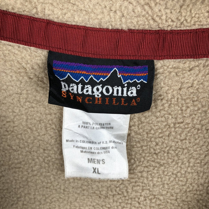 2000'S Patagonia Synchilla Snap-T 25450F0 Half-Snap Fleece Pullover, Men's XL polyester Beige type Vintage Second Hand