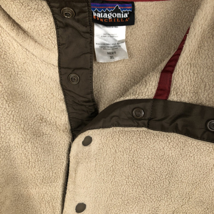 2000'S Patagonia Synchilla Snap-T 25450F0 Half-Snap Fleece Pullover, Men's XL polyester Beige type Vintage Second Hand