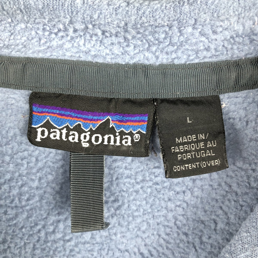 Patagonia Advertising Fleece Pullover, Made in Portugal, Men's Size L unclear Blue type light blue Vintage Second Hand