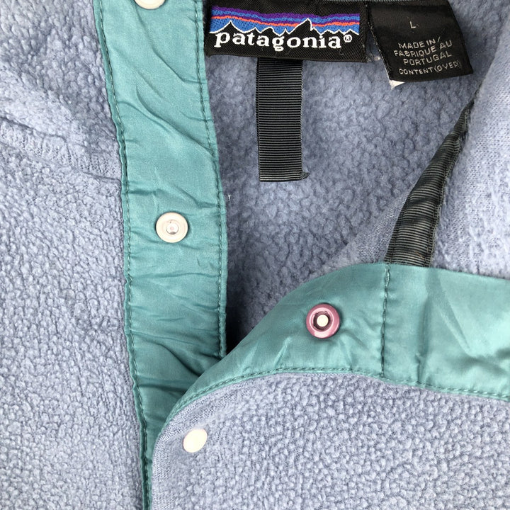Patagonia Advertising Fleece Pullover, Made in Portugal, Men's Size L unclear Blue type light blue Vintage Second Hand