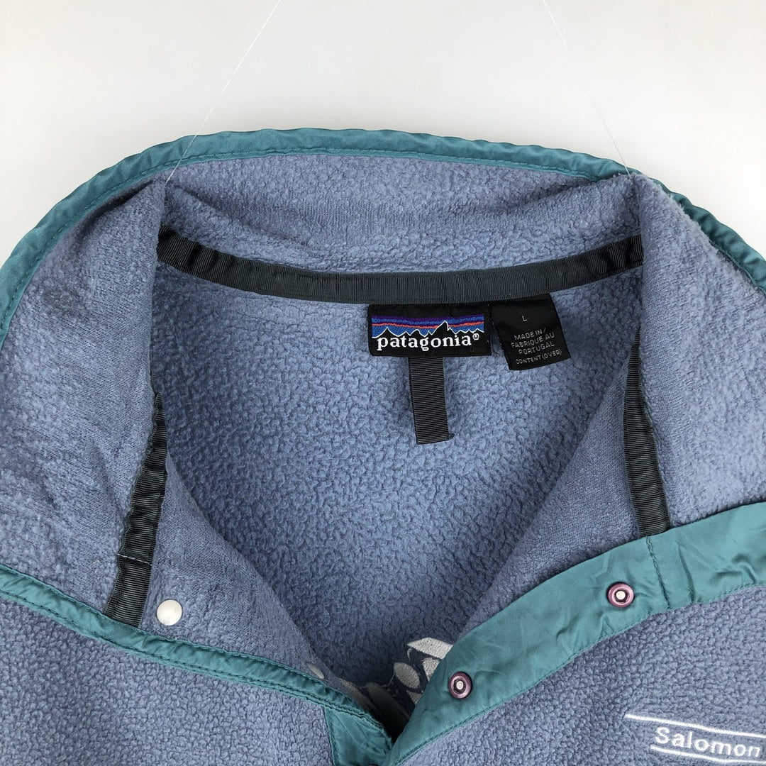 Patagonia Advertising Fleece Pullover, Made in Portugal, Men's Size L unclear Blue type light blue Vintage Second Hand