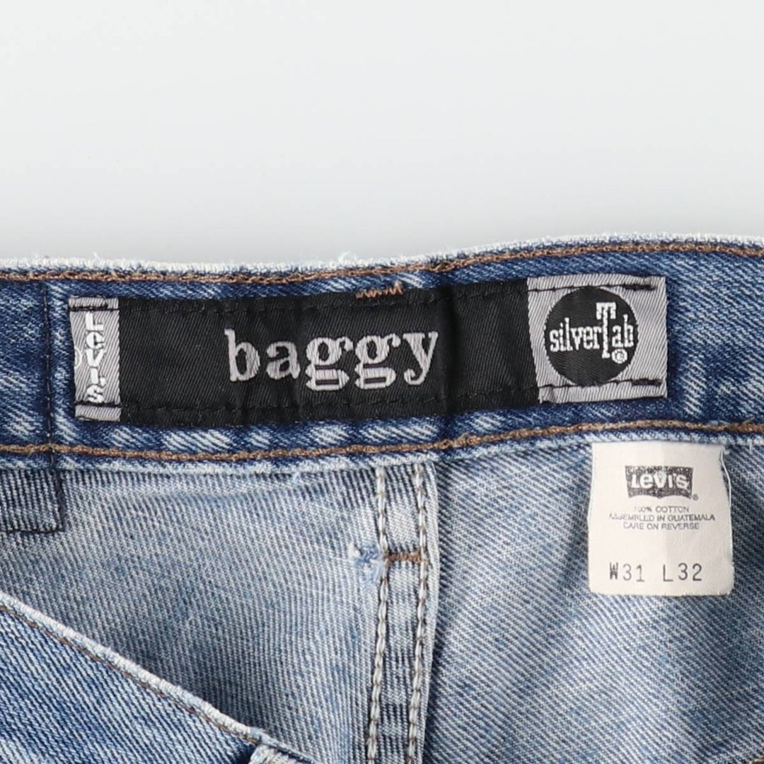00'S Levi's SILVER TAB BAGGY tapered denim pants for men, size w32 cotton blue type Vintage Second Hand