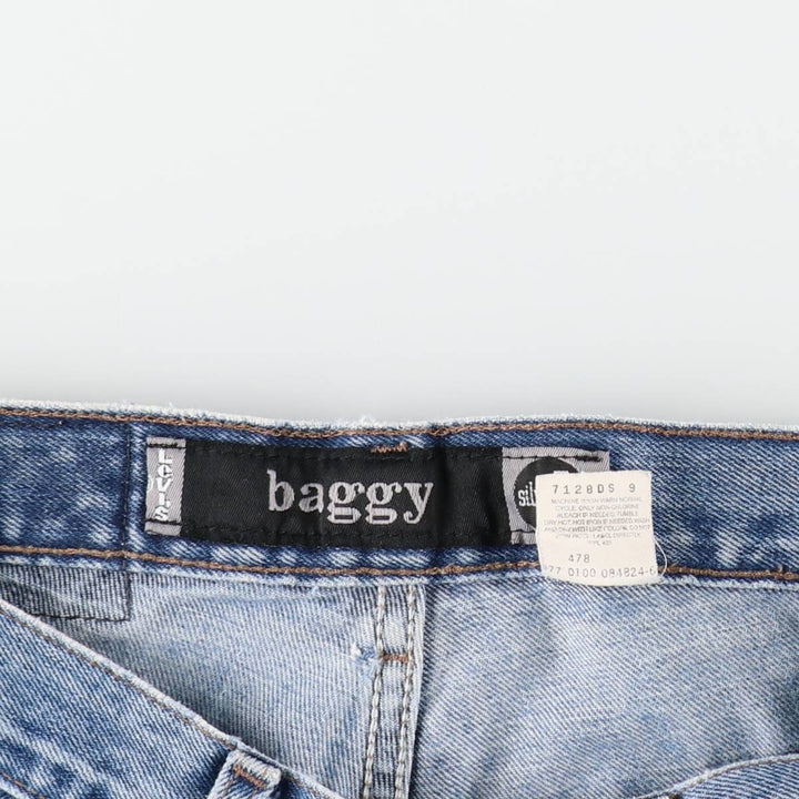00'S Levi's SILVER TAB BAGGY tapered denim pants for men, size w32 cotton blue type Vintage Second Hand
