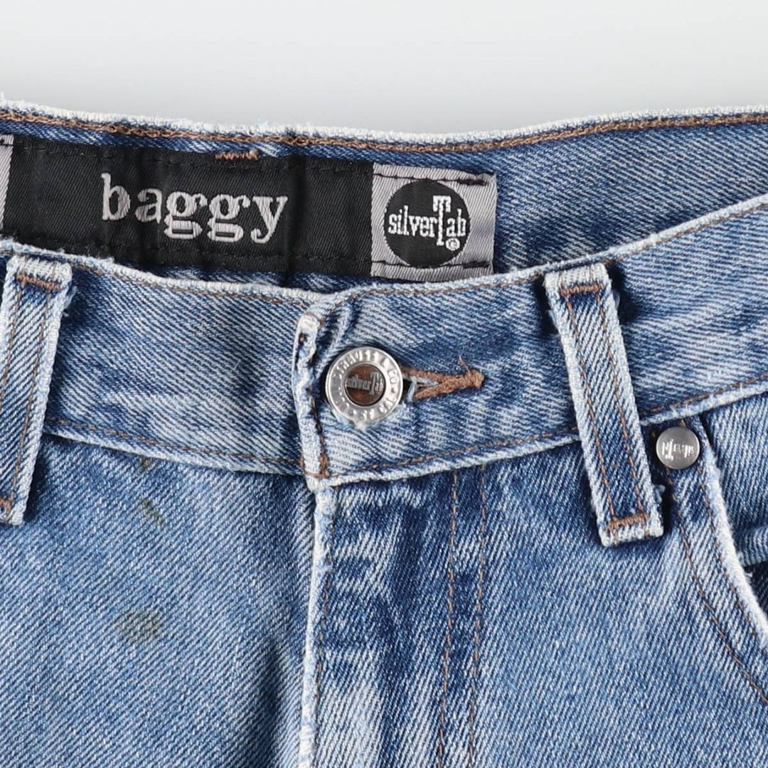 00'S Levi's SILVER TAB BAGGY tapered denim pants for men, size w32 cotton blue type Vintage Second Hand