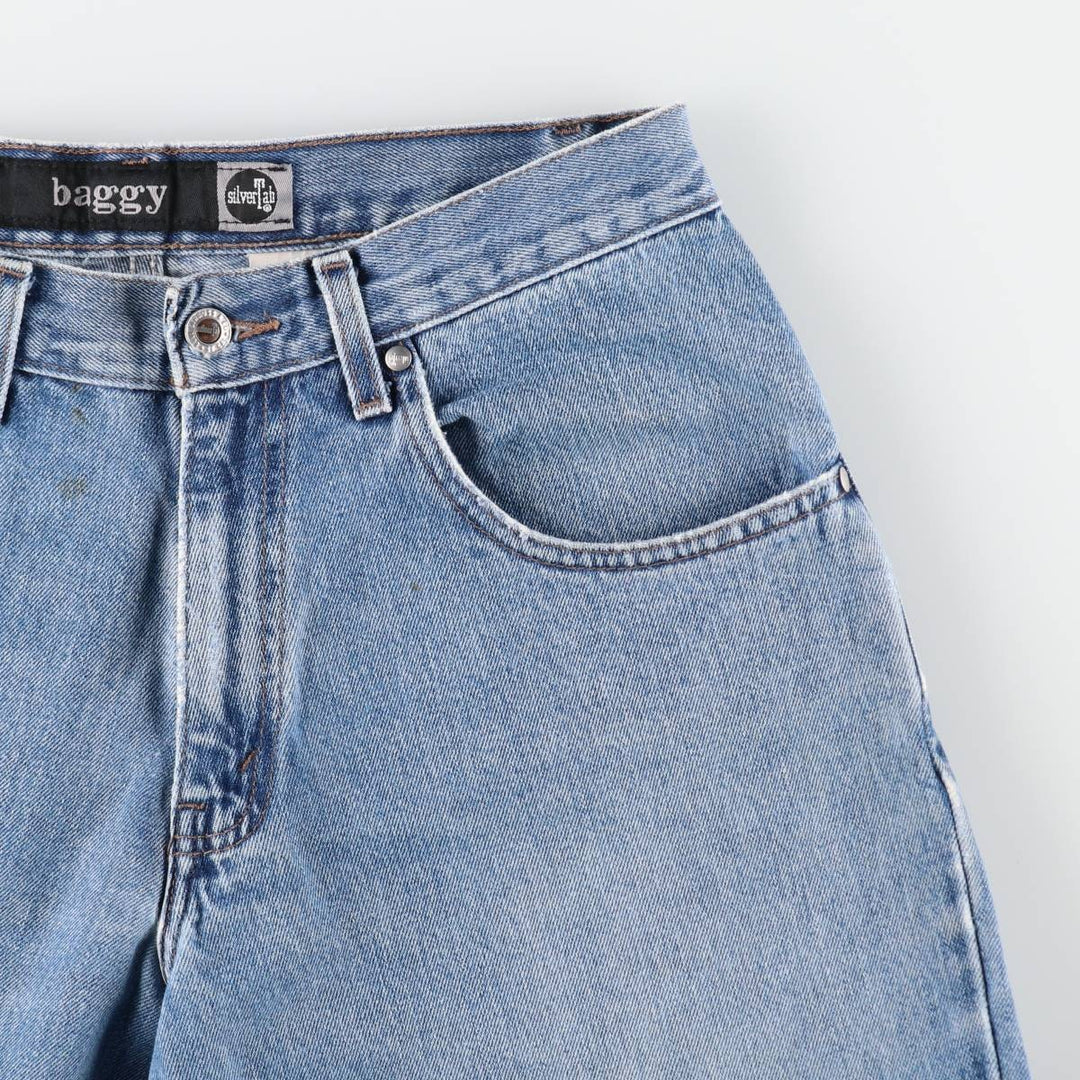 00'S Levi's SILVER TAB BAGGY tapered denim pants for men, size w32 cotton blue type Vintage Second Hand