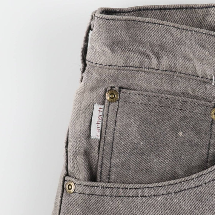 90'S Carhartt Black Denim Tapered Jeans, Made in USA, Men's W35 (approx.), Vintage cotton black type Vintage Second Hand