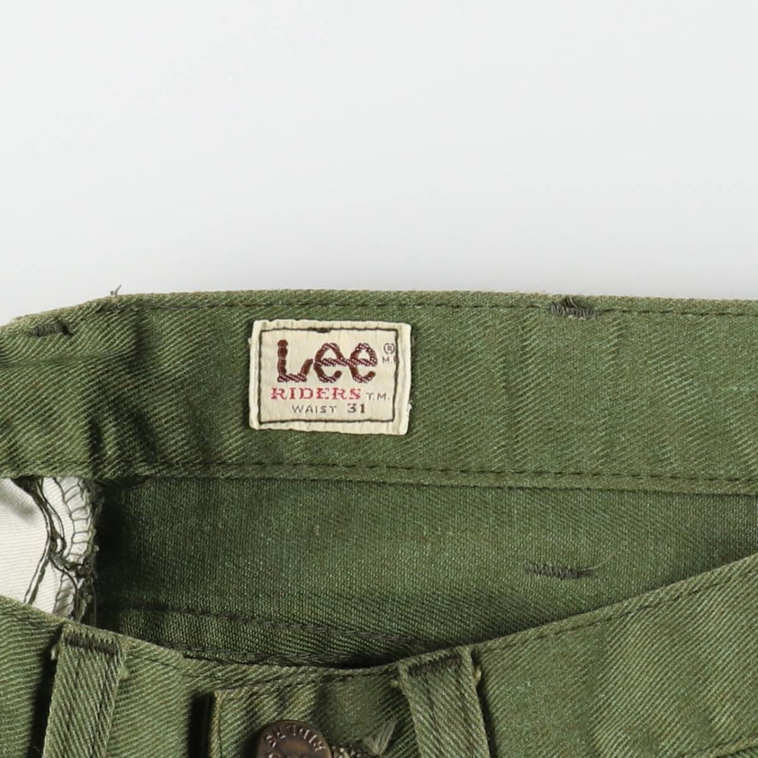 80'S Lee RIDERS Flare Cut Denim Pants, Men's Size W30 (approx.), Vintage unclear Khaki type Vintage Second Hand