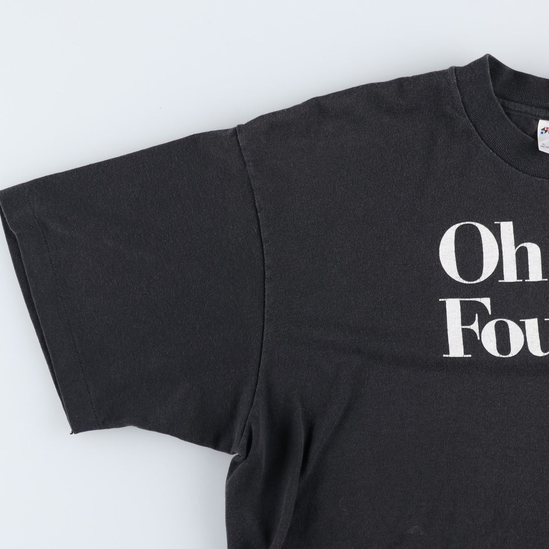 80s-90'S Stedman Message Print T-Shirt, Made in USA, Men's XL equivalent, Vintage polyester black type Vintage Second Hand