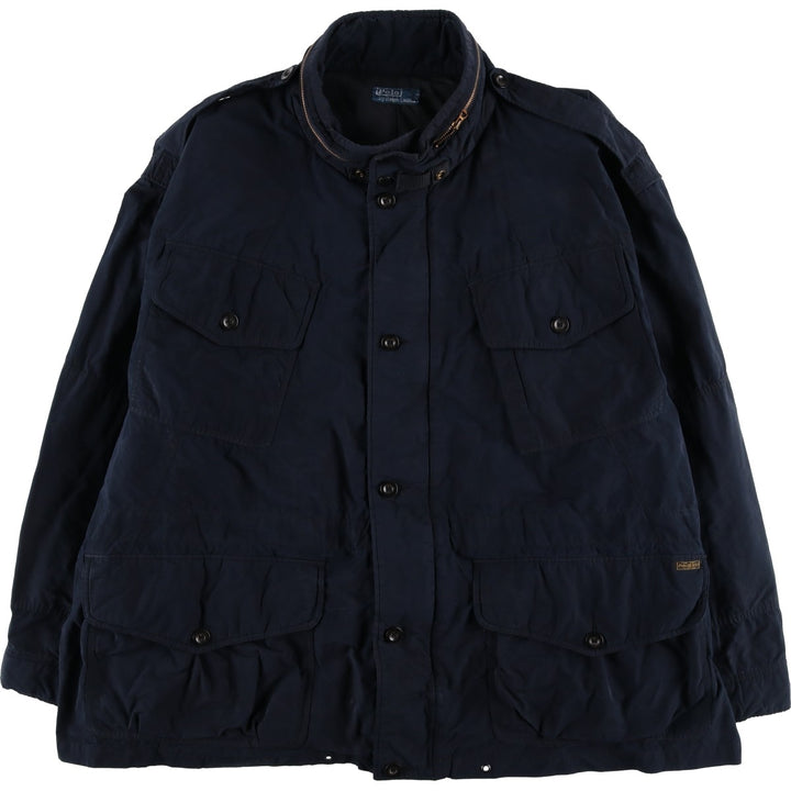 Big Size Ralph Lauren POLO by Ralph Lauren M-65 Type Military Field Jacket, Men's Size XXXXXL Equivalent cotton navy blue type Vintage Second Hand